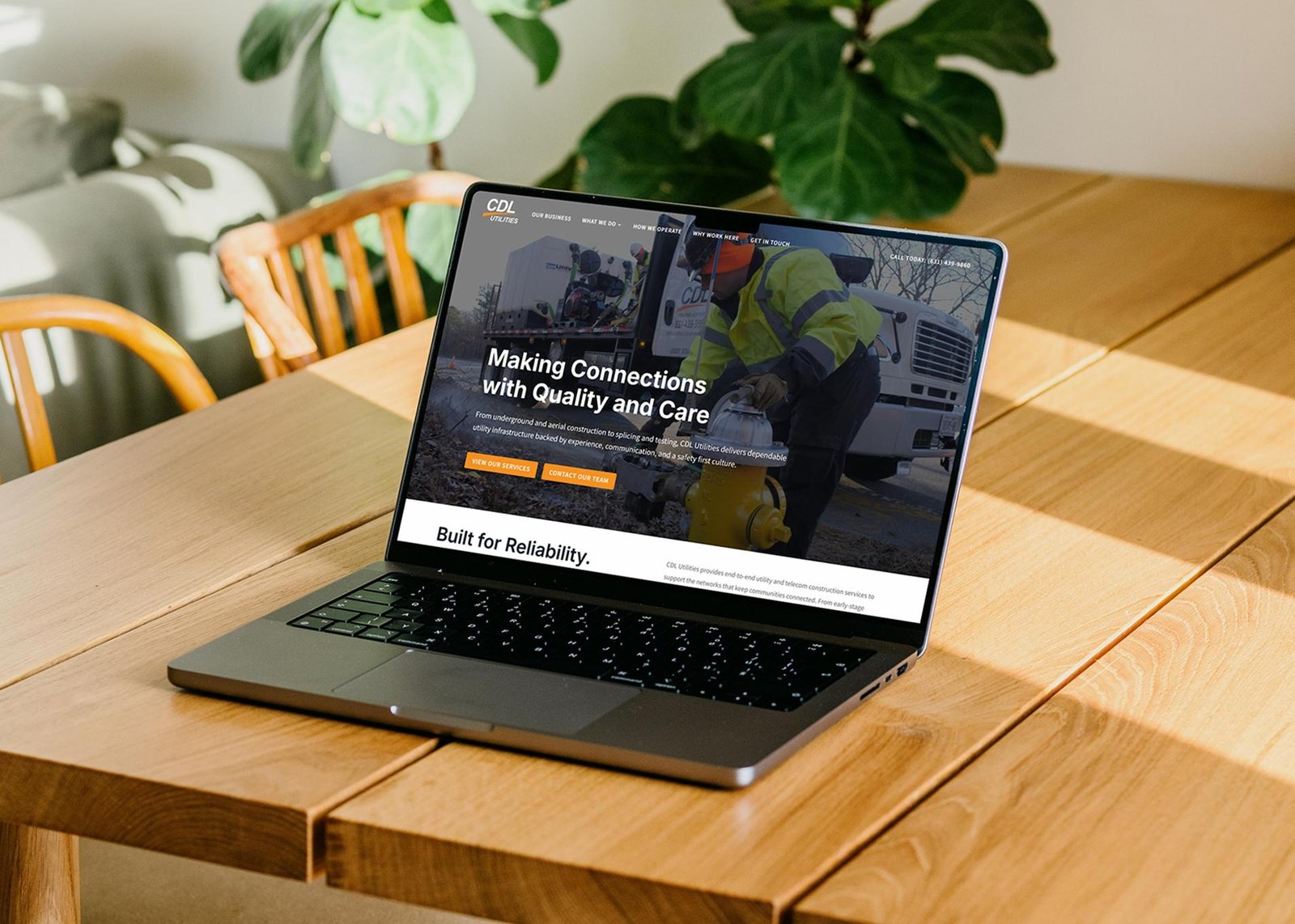 Custom WordPress website by Four Eleven Graphics on laptop